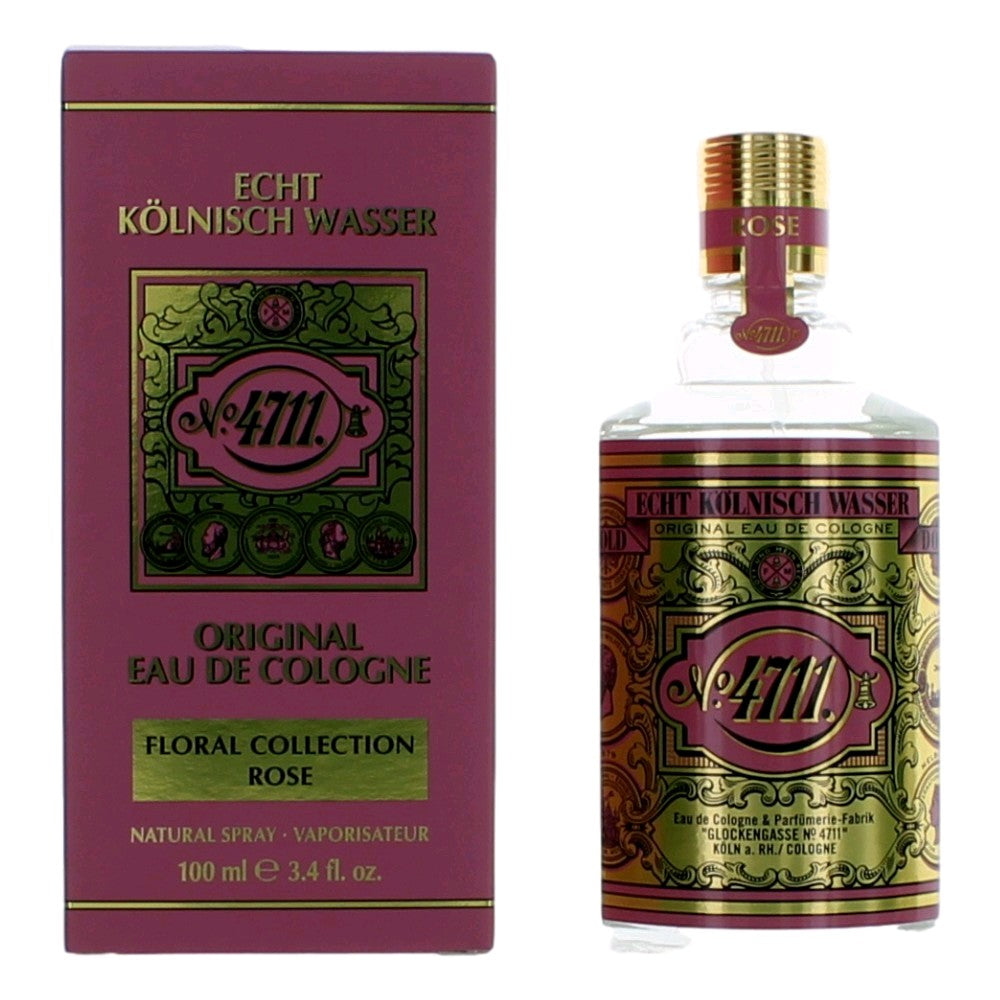 4711 Floral Collection Rose by 4711, 3.4oz Eau De Cologne Spray for Unisex - Pertinacia Perfume