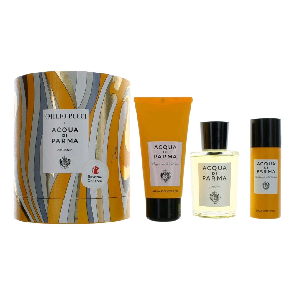 Acqua Di Parma x Emilio Pucci Colonia, 3 Piece Gift Set for Unisex - Pertinacia Perfume