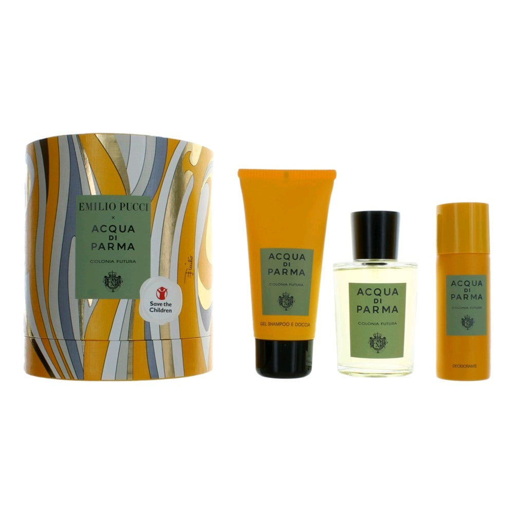Acqua Di Parma x Emilio Pucci Colonia Futura, 3 Piece Gift Set for Unisex - Pertinacia Perfume