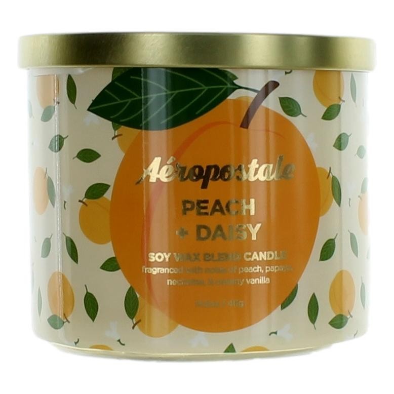 Aeropostale 14.5 oz Soy Wax Blend 3 Wick Candle- Peach & Daisy - Pertinacia Perfume