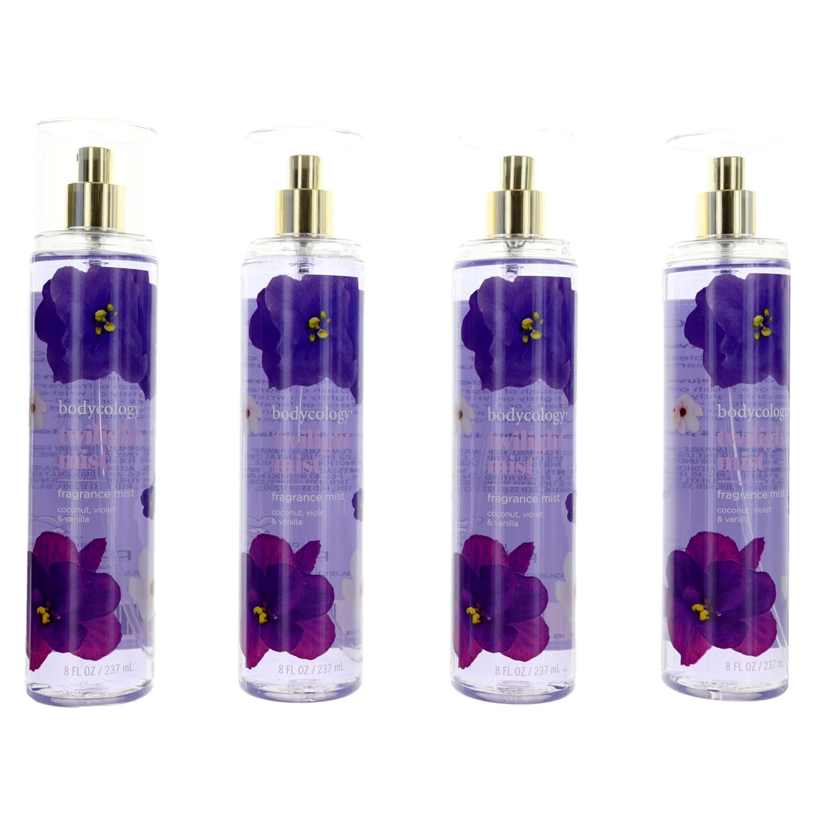 Twilight Mist by Bodycology, 4 Pack 8 oz Fragrance Mist for Women - Pertinacia Perfume