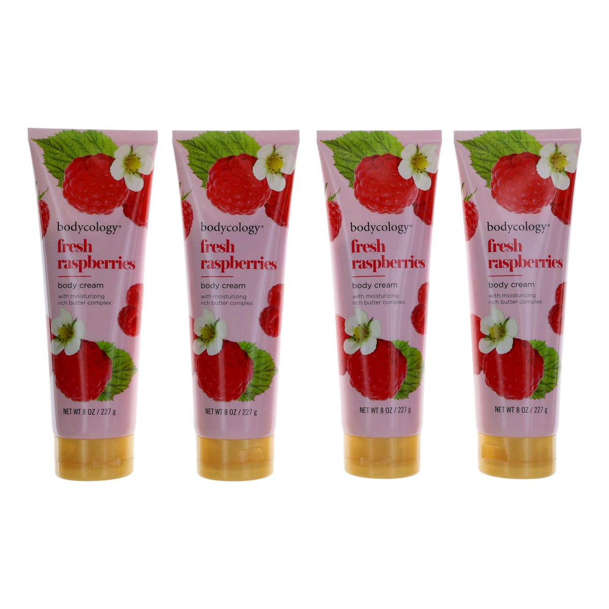 Fresh Raspberries by Bodycology, 4 Pack 8oz Moisturizing Body Cream women - Pertinacia Perfume
