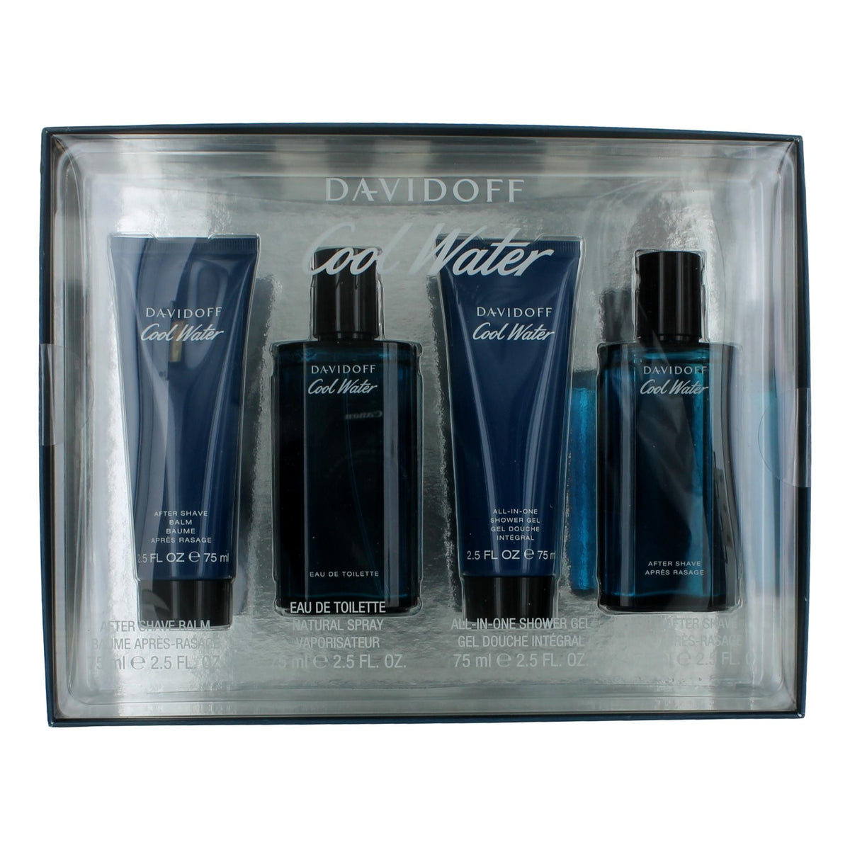 Cool Water by Davidoff, 4 Piece Gift Set for Men - Pertinacia Perfume