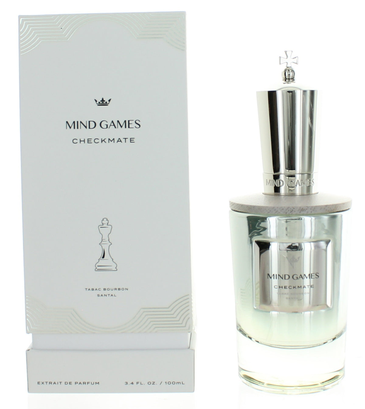 Checkmate Silver King  by Mind Games, 3.4oz Extrait De Parfum for Unisex - Pertinacia Perfume