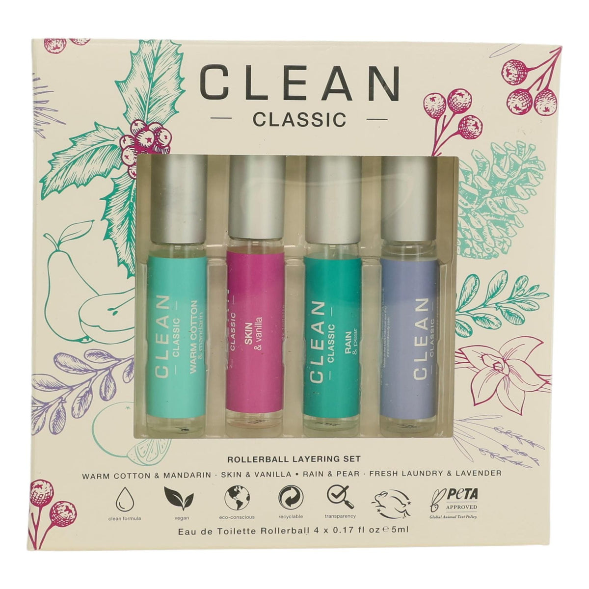 Clean by Clean, 4 Piece Rollerball Layering Set for Women. - Pertinacia Perfume