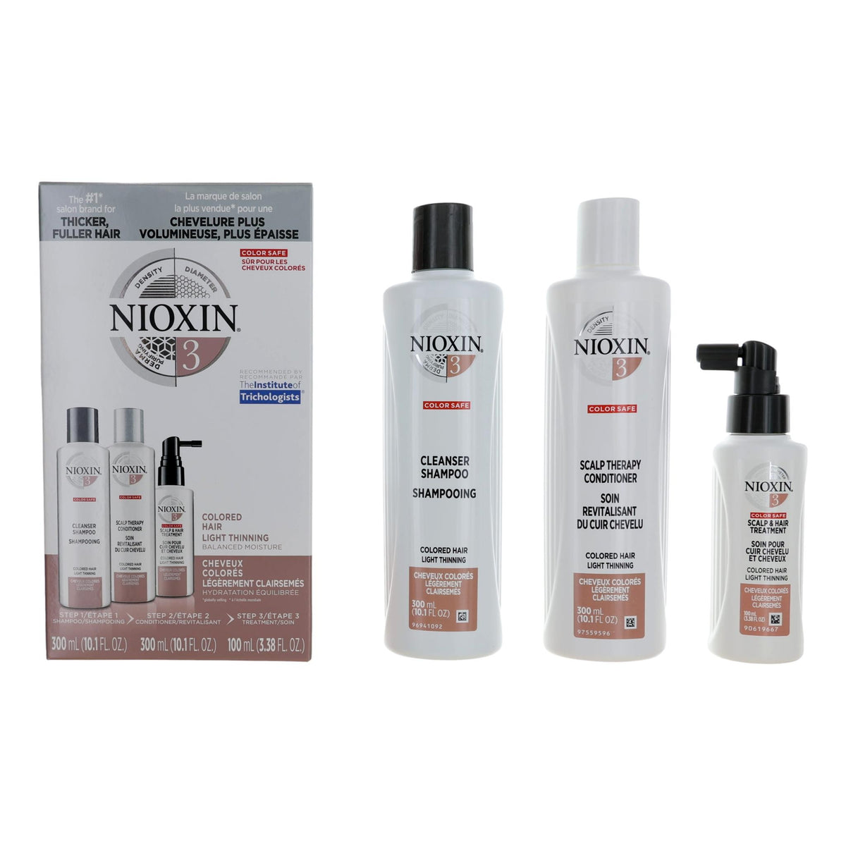 Nioxin 3D Care System Kit 3 - For Colored Hair Light Thinning Balanced Moisture - Pertinacia Perfume