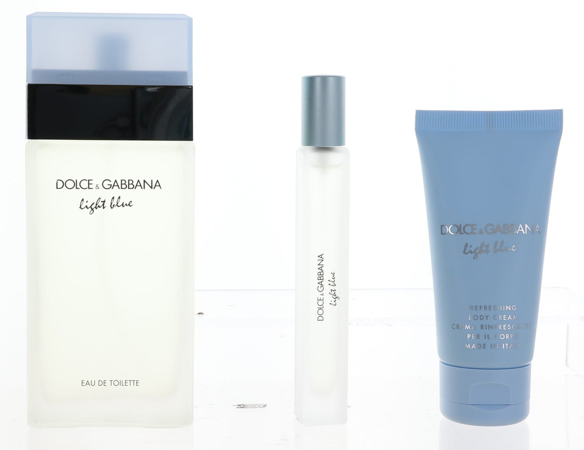 Light Blue by Dolce & Gabbana, 3 Piece Gift Set for Women - Pertinacia Perfume