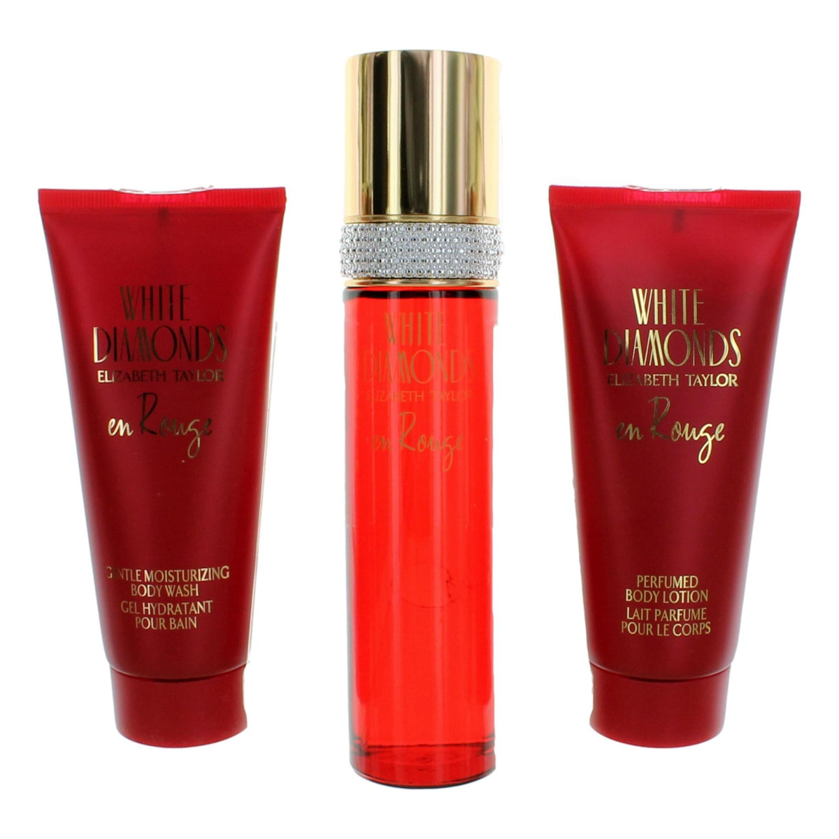 White Diamonds En Rouge by Elizabeth Taylor, 3 Piece Gift Set women - Pertinacia Perfume