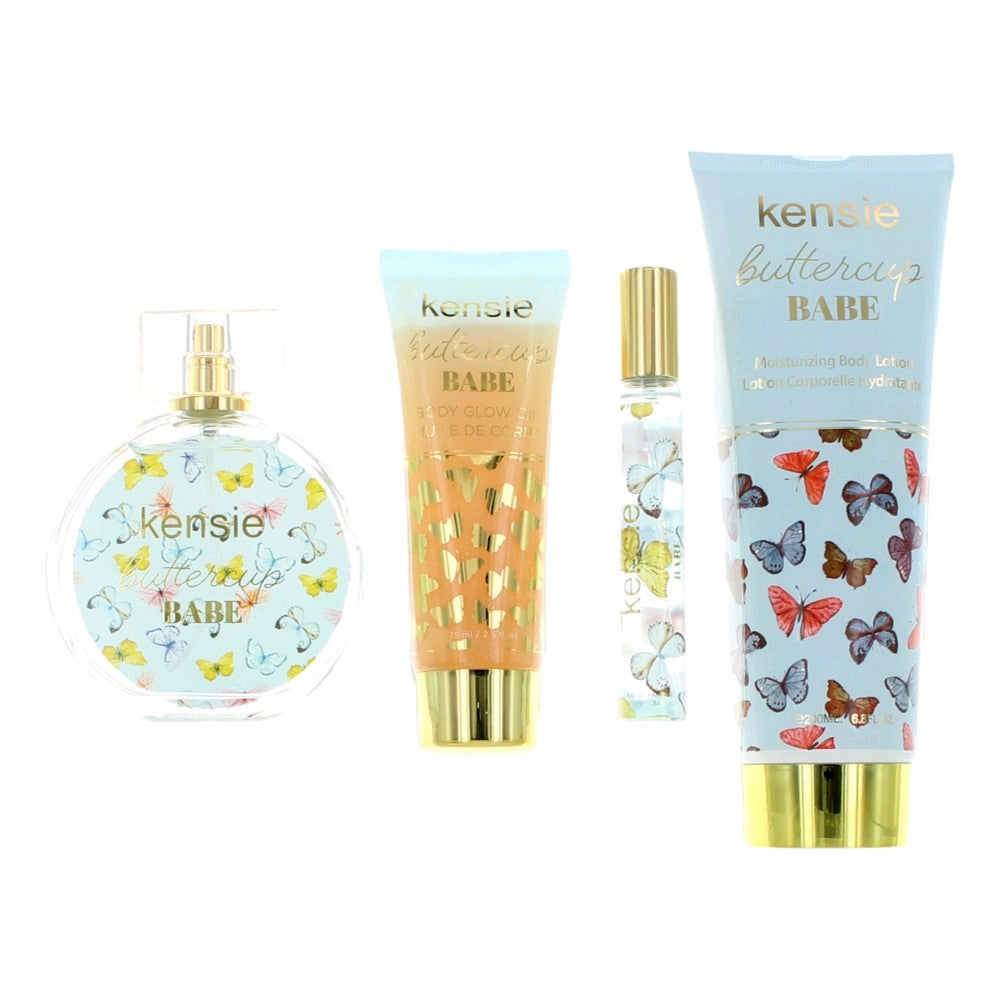 Kensie Buttercup Babe by Kensie, 4 Piece Gift Set for Women - Pertinacia Perfume