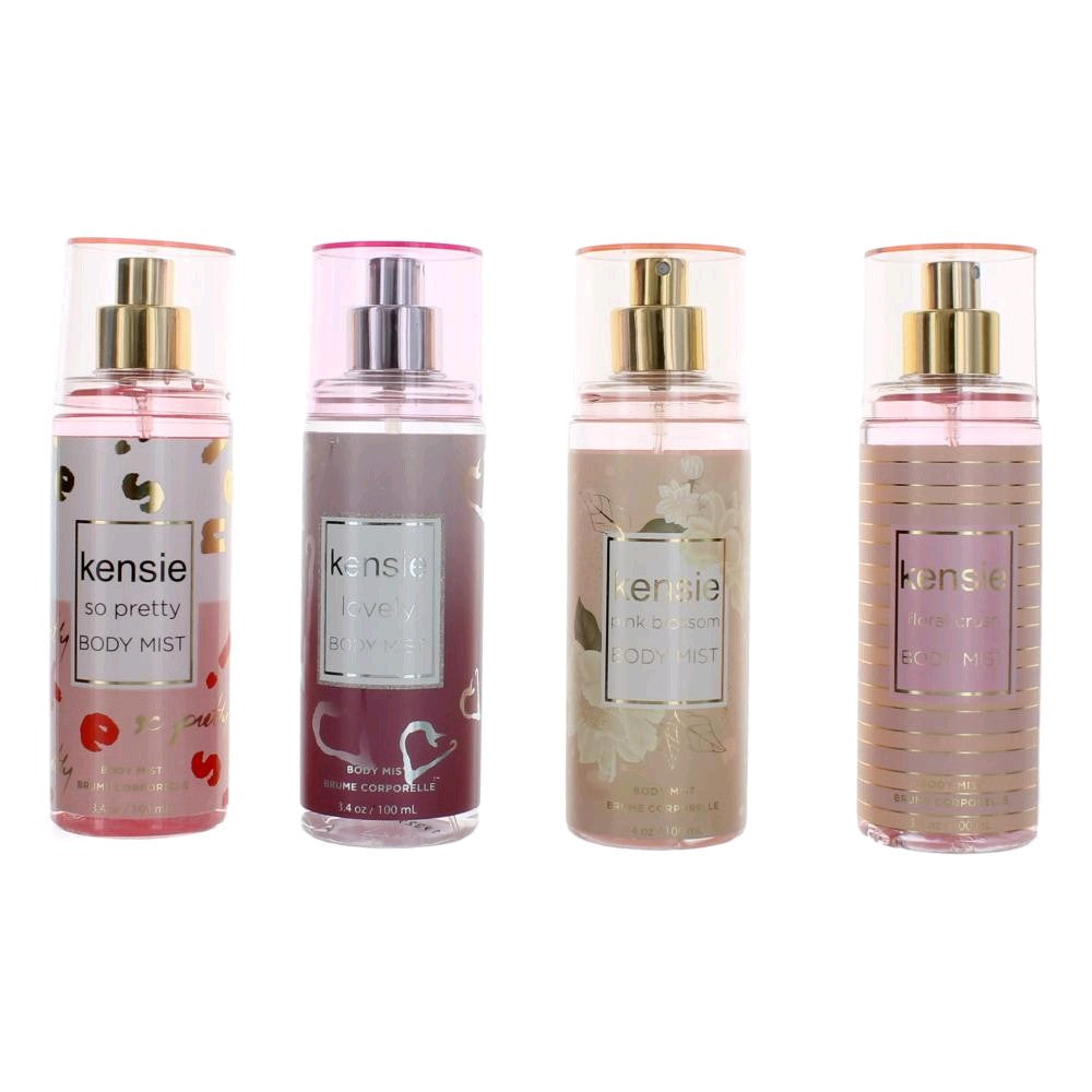 Kensie by Kensie, 4 Piece Body Mist Variety Gift Set for Women - Pertinacia Perfume