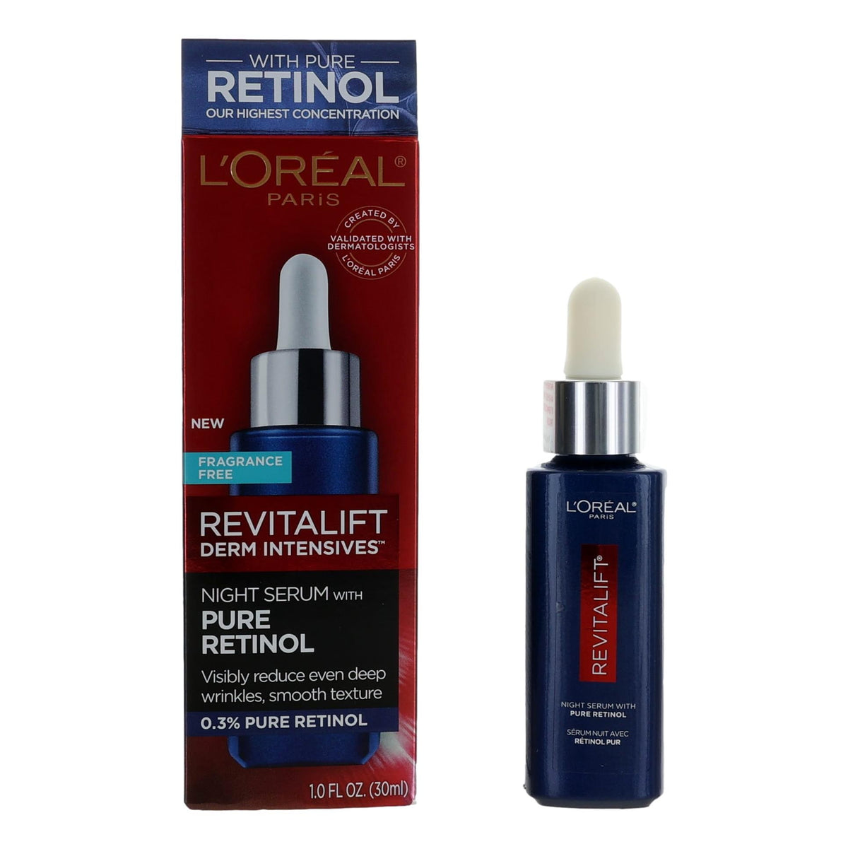 L'Oreal Revitalift Derm Intensives by L'Oreal, 1oz Night Serum with Pure Retinol - Pertinacia Perfume