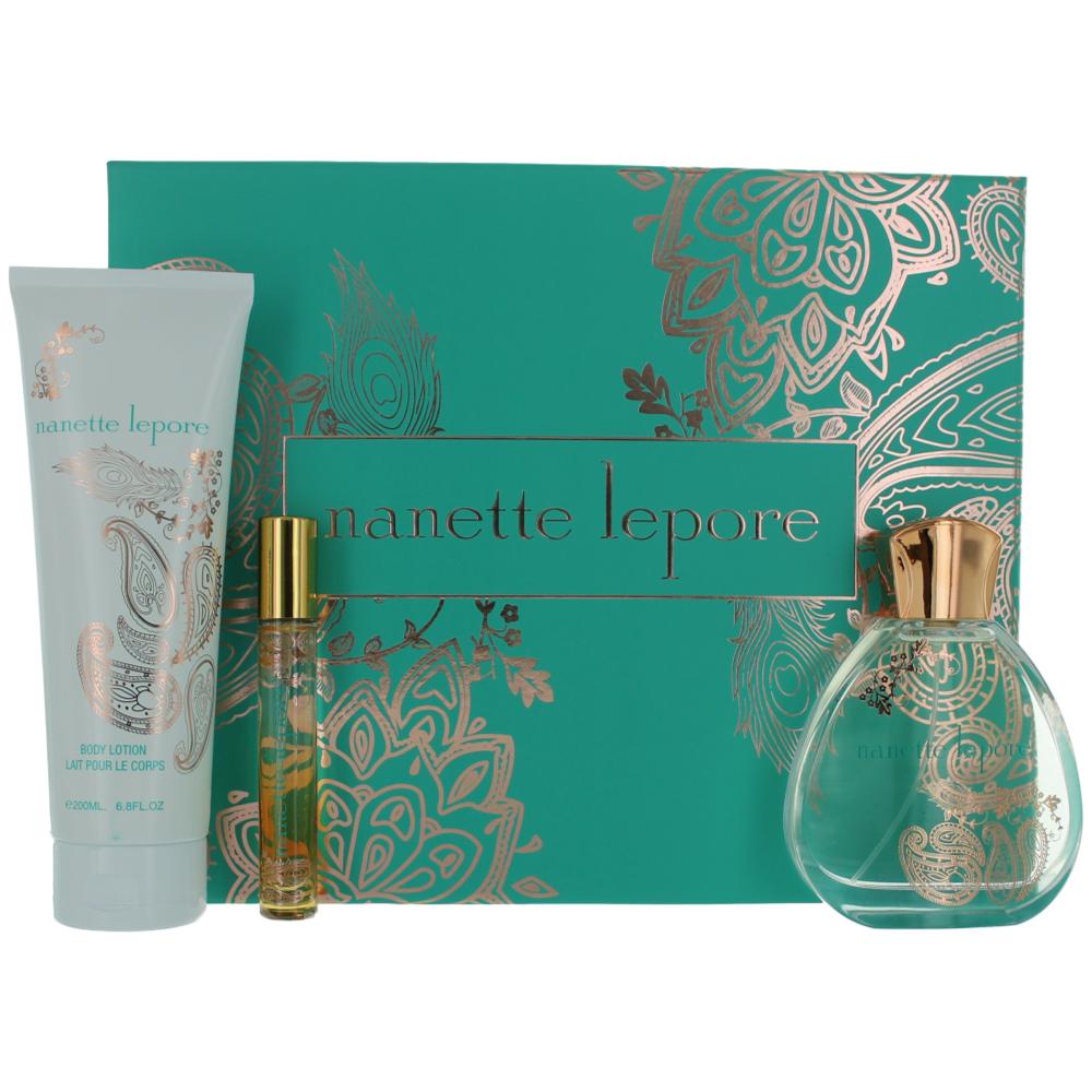 Nanette Lepore by Nanette Lepore, 3 Piece Gift Set for Women - Pertinacia Perfume