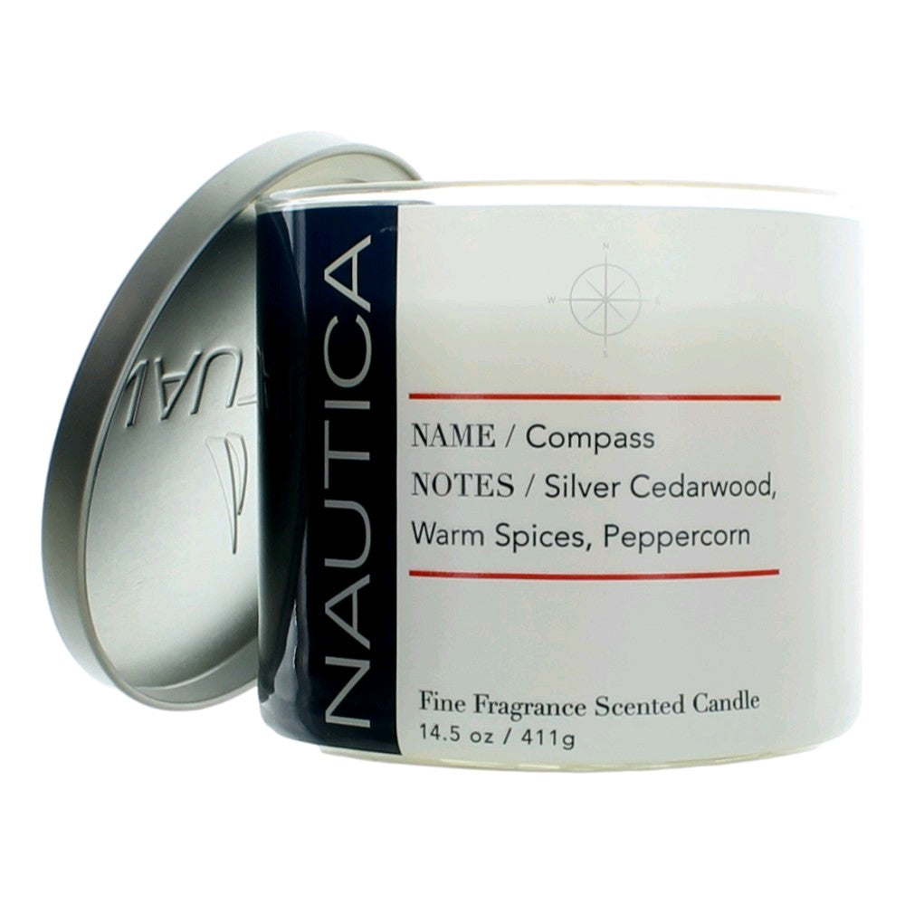 Nautica 14.5 oz Soy Wax Blend 3 Wick Candle - Compass - Pertinacia Perfume