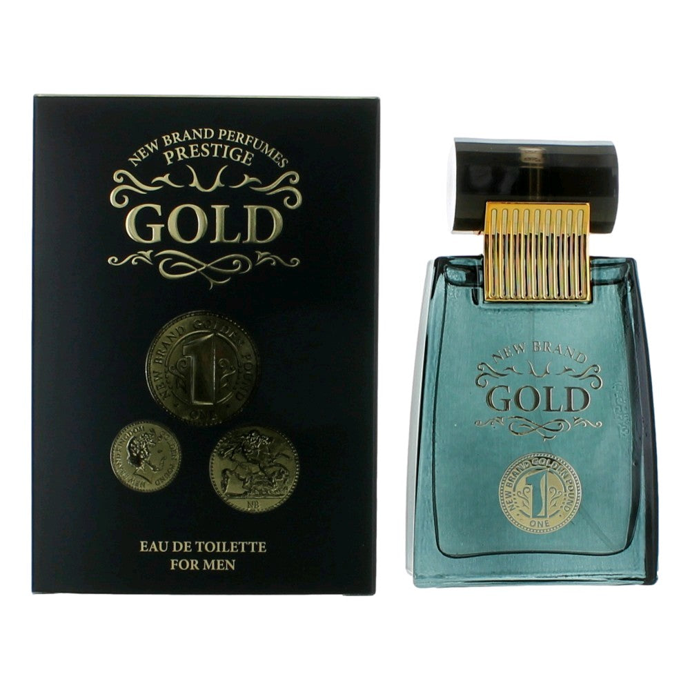 Gold by New Brand, 3.3 oz EDT Spray for Men - Pertinacia Perfume