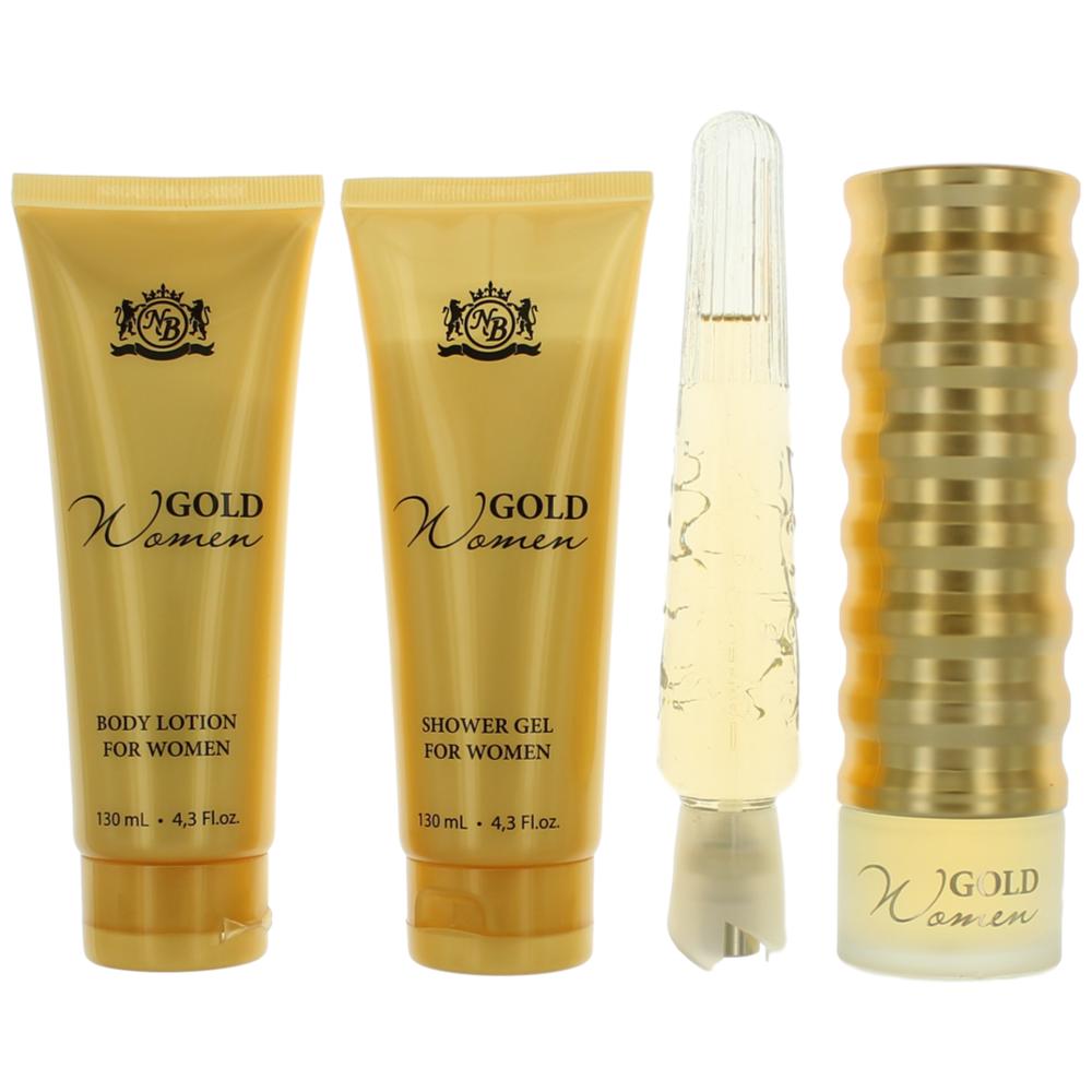 Gold by New Brand, 4 Piece Gift Set for Women - Pertinacia Perfume