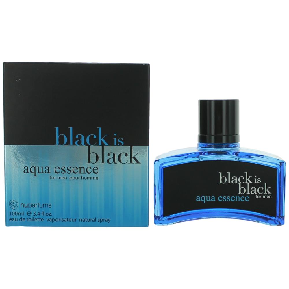 Black is Black Aqua Essence by NuParfums, 3.4 oz EDT Spray for Men - Pertinacia Perfume