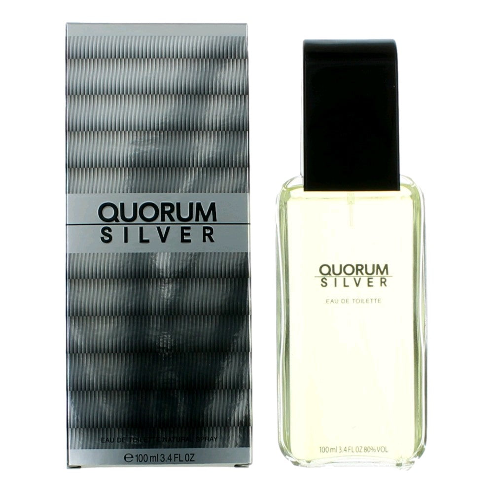 Quorum Silver by Puig, 3.4 oz EDT Spray for men - Pertinacia Perfume