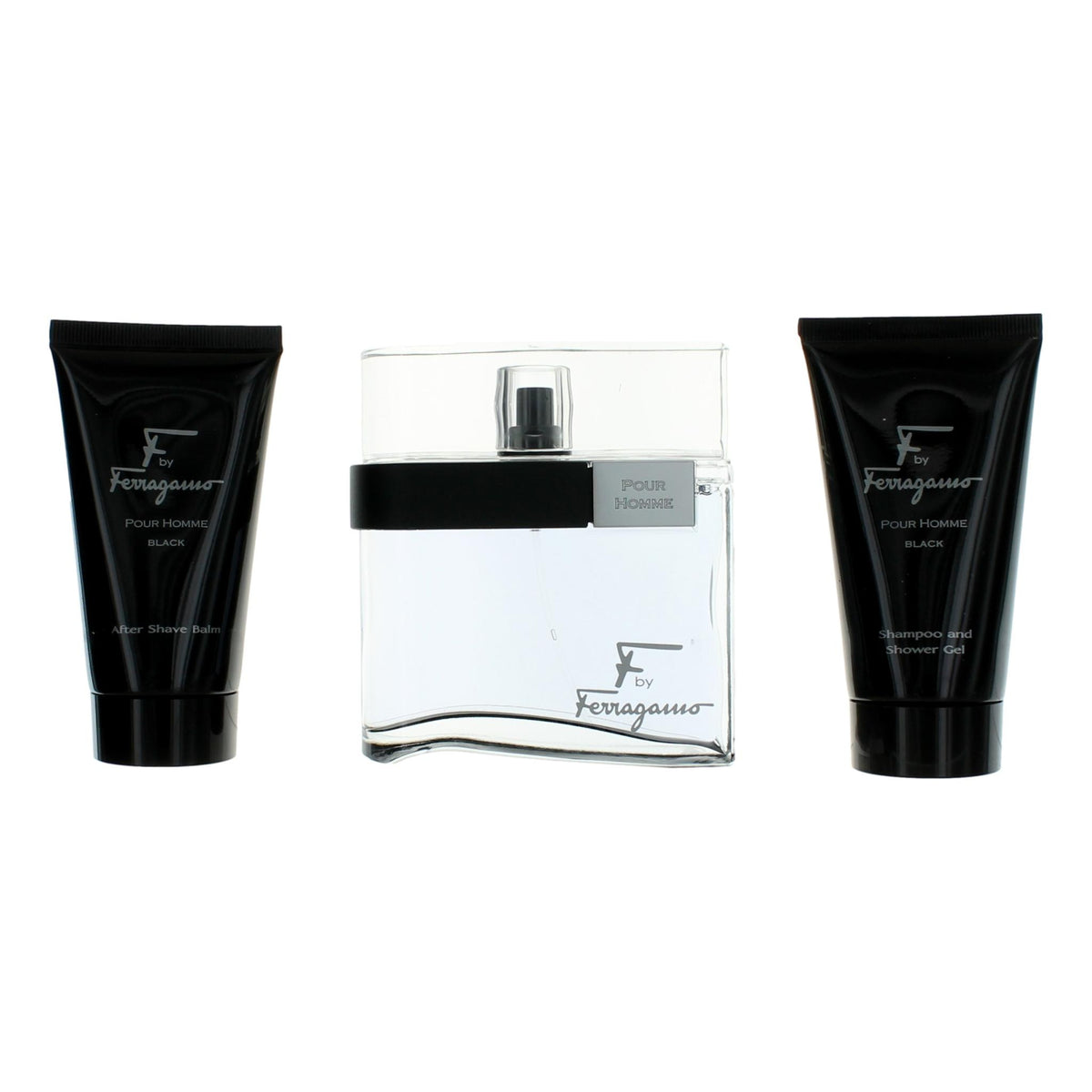 F Black by Salvatore Ferragamo, 3 Piece Gift Set for Men - Pertinacia Perfume