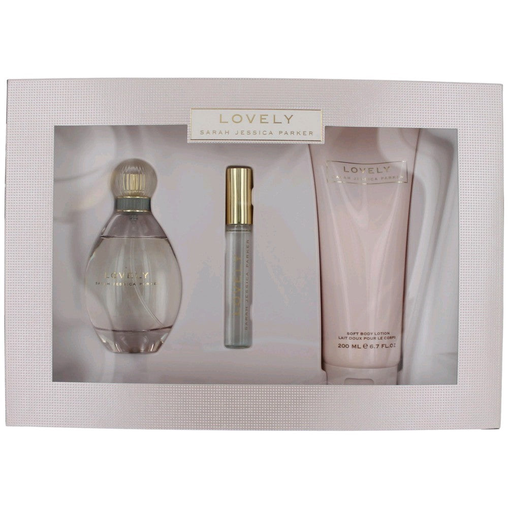 Lovely by Sarah Jessica Parker, 3 Piece Gift Set women with Rollerball - Pertinacia Perfume