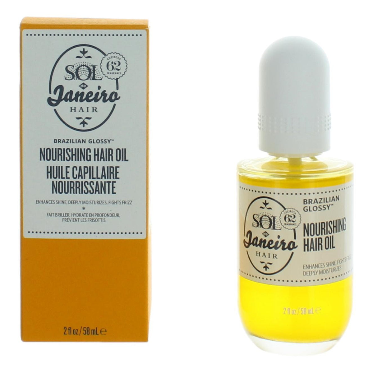 Brazilian Glossy Nourishing Hair Oil by Sol De Janeiro, 2oz Hair Oil Treatment - Pertinacia Perfume