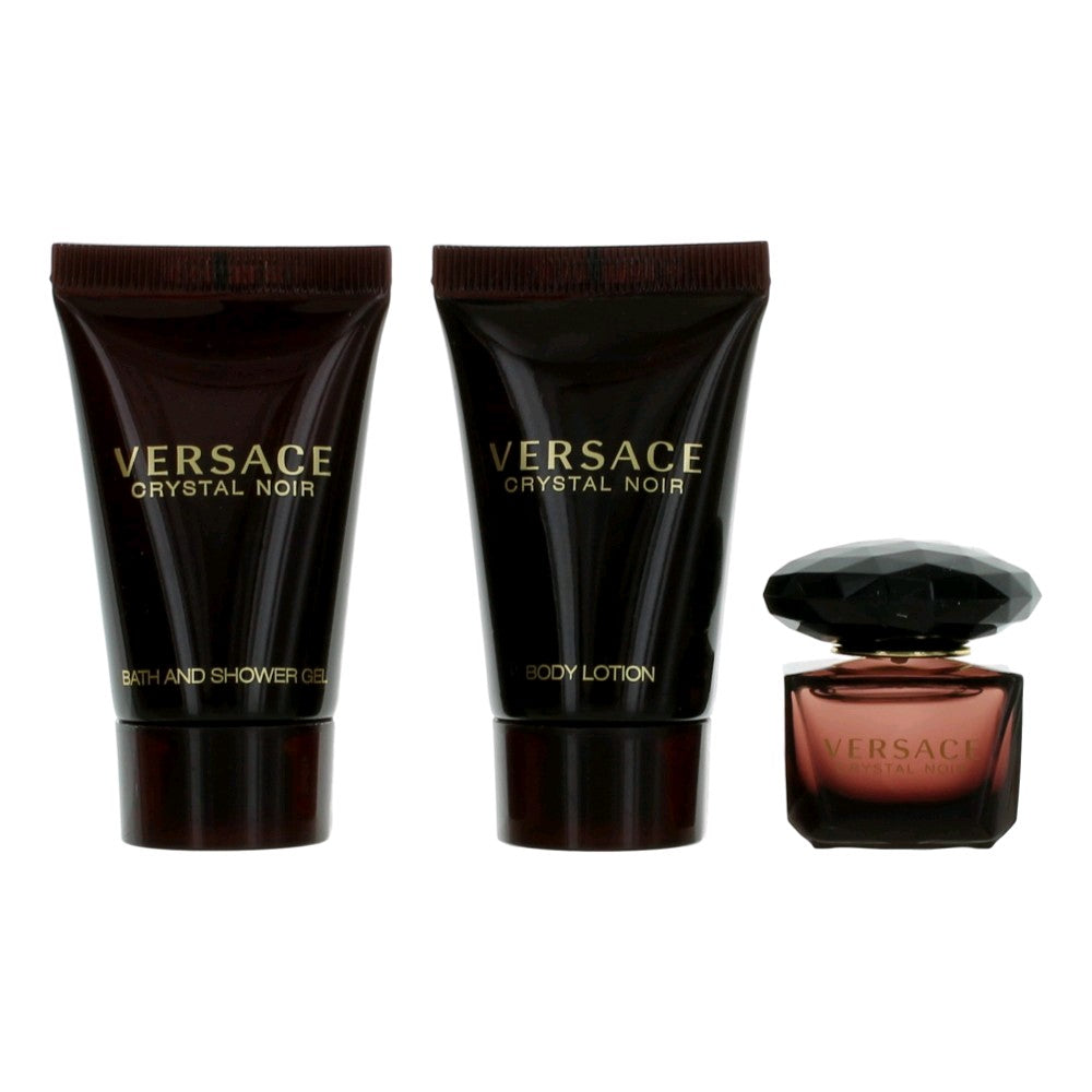 Versace Crystal Noir by Versace, 3 Piece Mini Gift Set for Women - Pertinacia Perfume