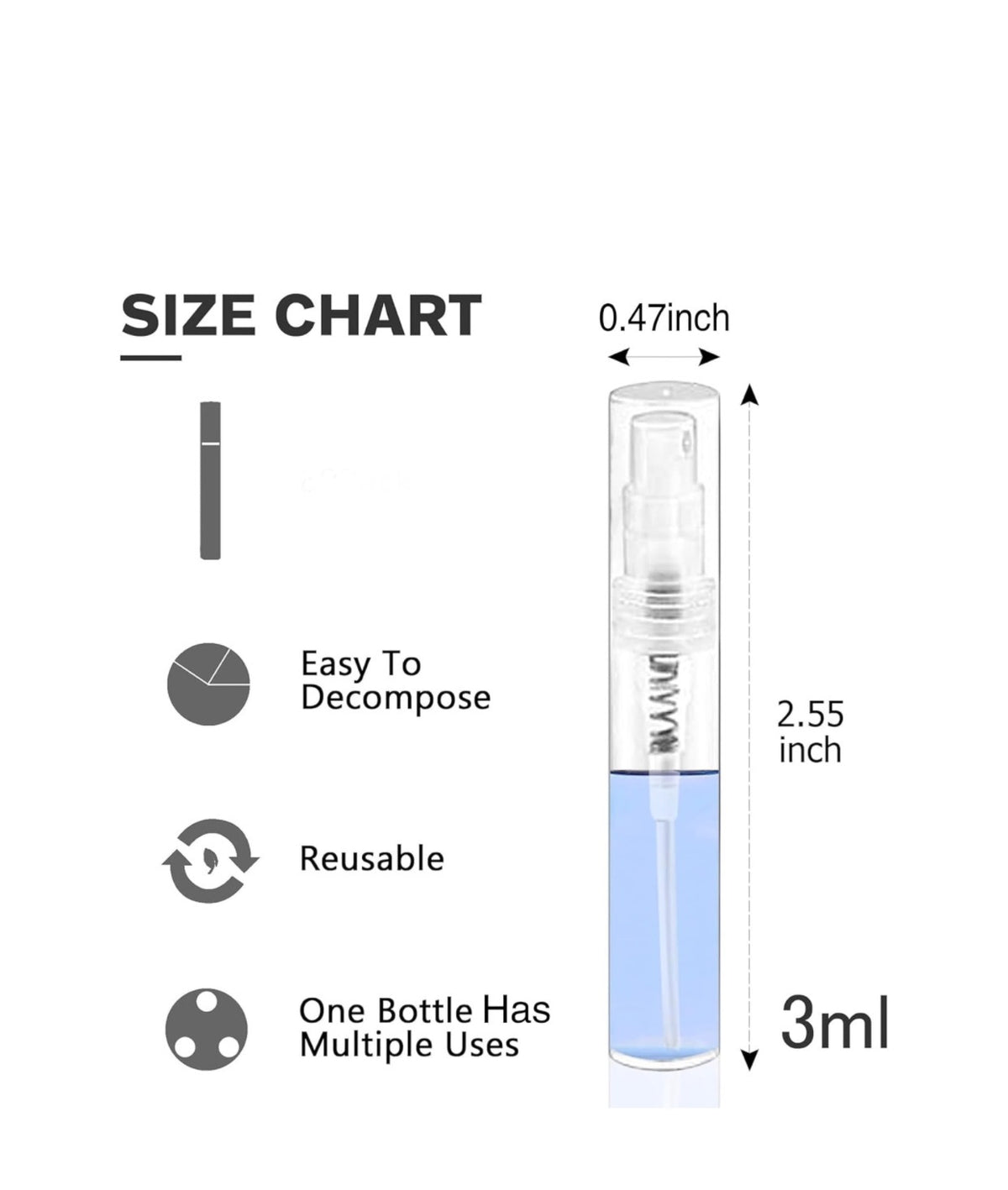 Travel Atomizers Plastic 3 - 5 ML - Pertinacia Perfume