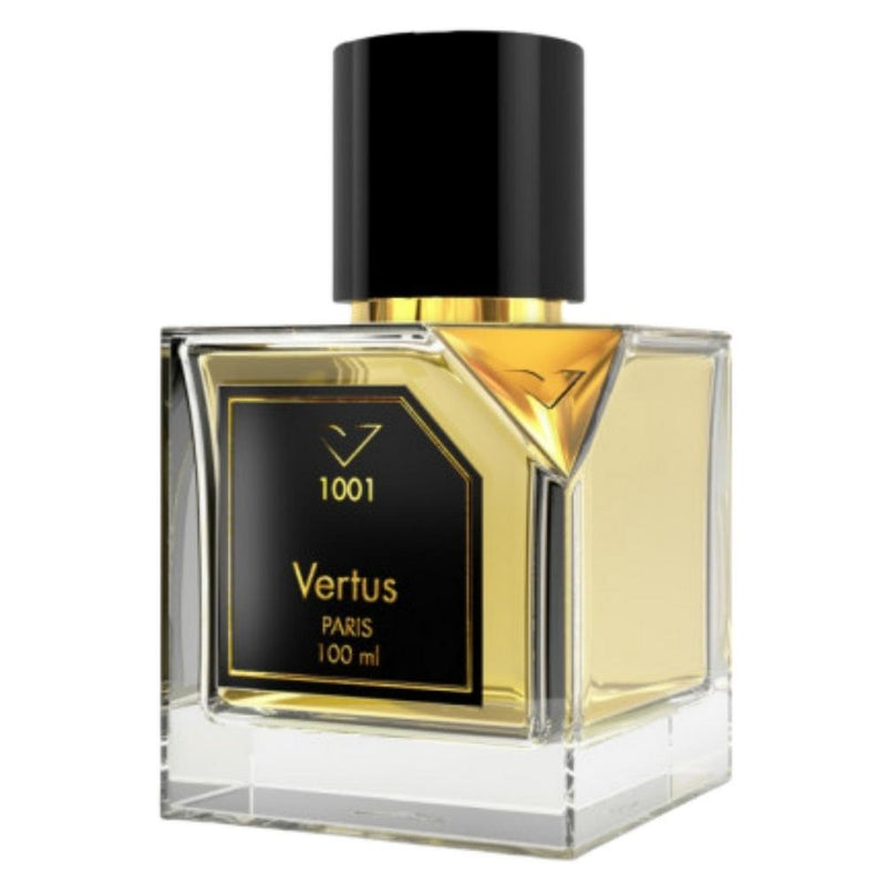 Vertus Paris 1001 perfume bottle from Online Warehouse, featuring elegant glass with the perfume's label and cap.