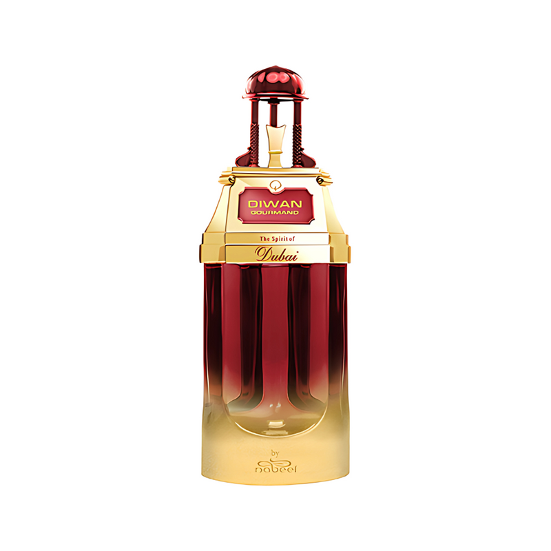 Diwan Gourmand The Spirit of Dubai 3 oz perfume bottle with elegant design and branding on the label.