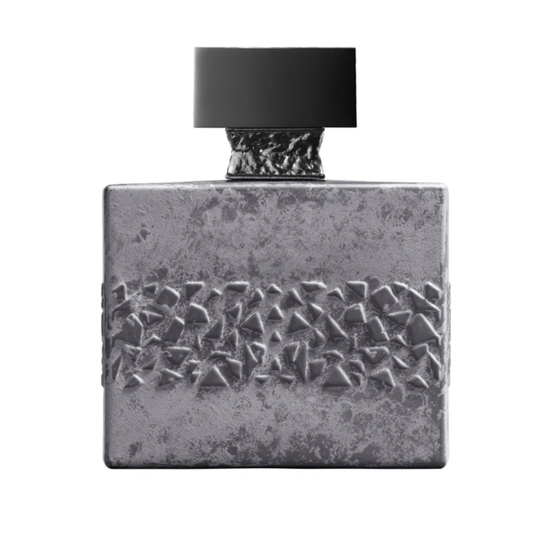 Osaito M. Micallef perfume bottle, 3.4 oz (100ml), elegant glass container with a sleek design and silver cap.