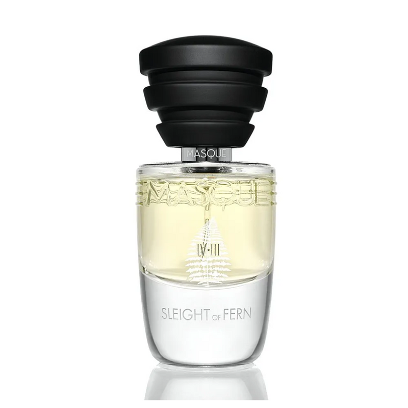 Sleight of Fern Masque Milano fragrance bottle, 1.2 oz, with elegant packaging and botanical-inspired design.