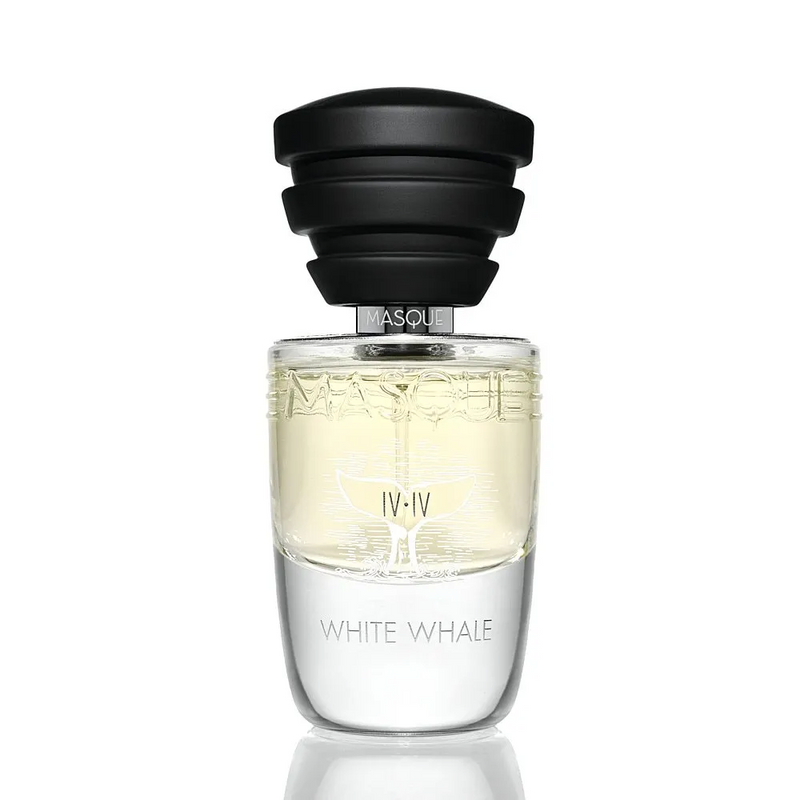 White Whale Masque Milano fragrance bottle, 1.2 oz, featuring sleek design and elegant packaging for online warehouse product display.