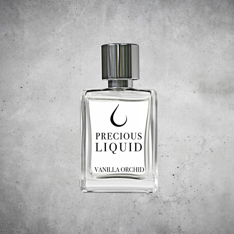 Vanilla Orchid Precious Liquid perfume bottle from Online Warehouse with a sleek design and floral-inspired packaging.