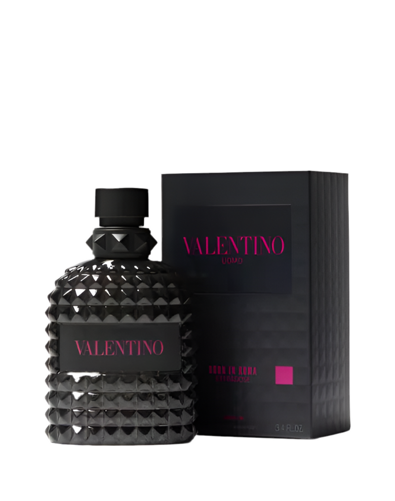 Valentino Born in Roma Extradosé EDP perfume bottle, 3.4oz, with elegant design and label visible.