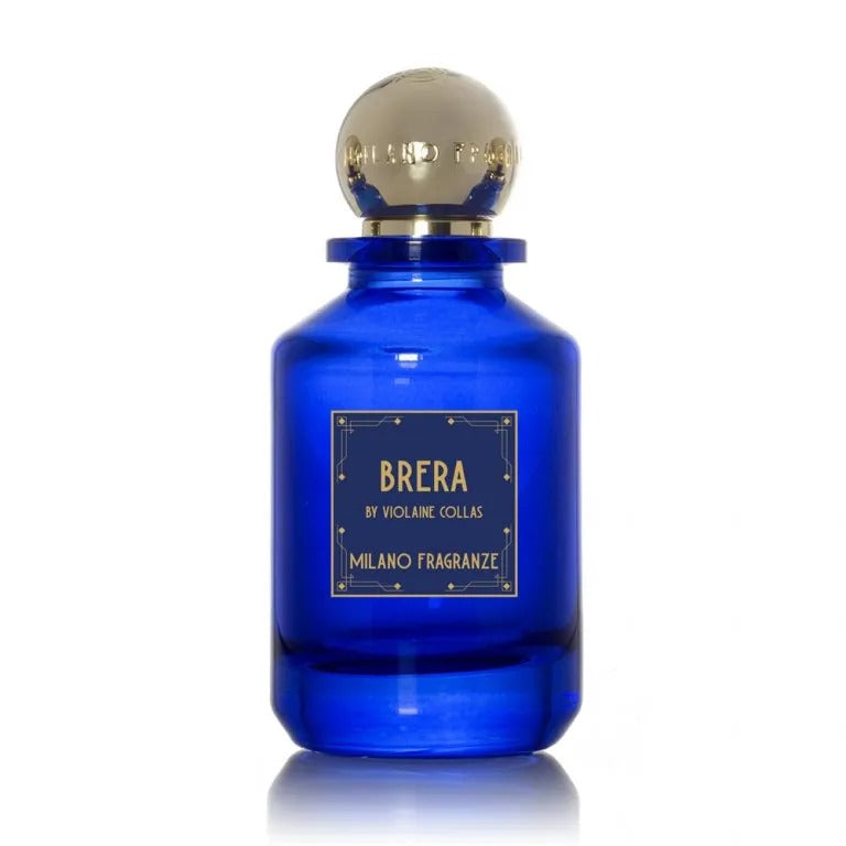 Brera Milano Fragranze perfume bottle, 3.4 oz, elegant glass container with a sleek design, showcasing a luxurious fragrance.