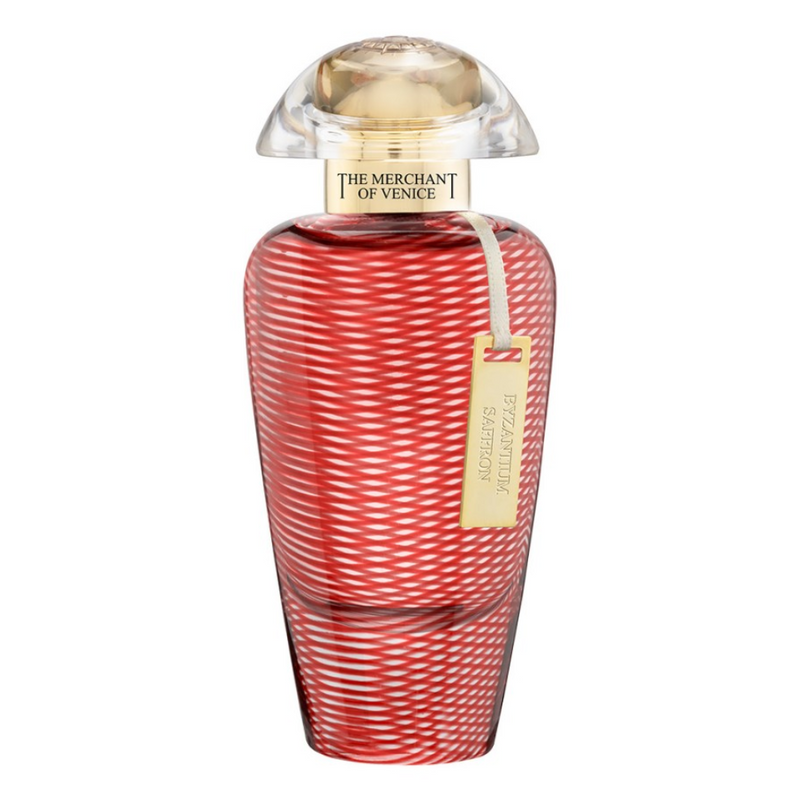 Bergamot and saffron perfume by Byzantium The Merchant Of Venice, showcasing elegant perfume bottle with fragrant floral notes.