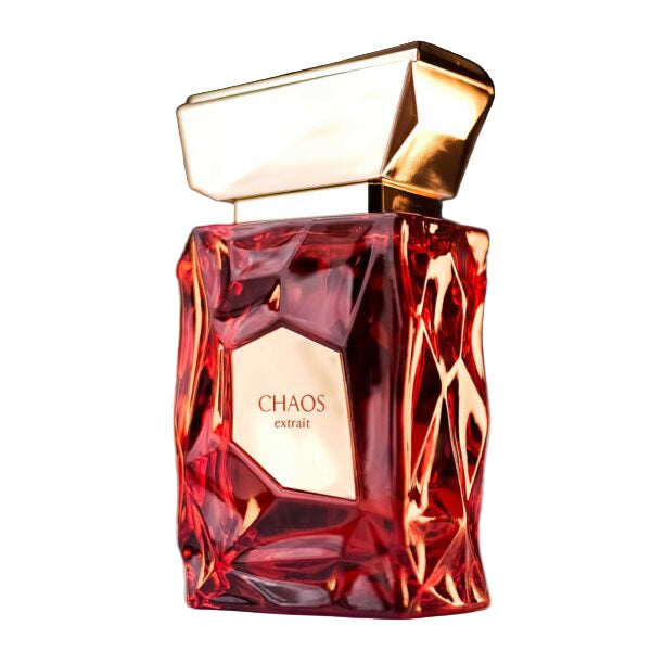 Pertinacia Chaos 3.4oz French Avenue perfume decant bottle with elegant packaging, showcasing the fragrance's luxurious design.