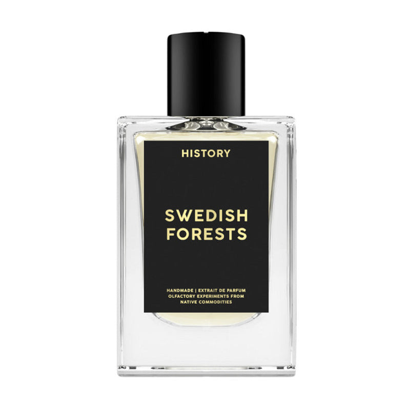 Swedish Forests Alghabra Parfums perfume bottle with a sleek design, 1 oz size, showcasing the elegant packaging and branding.