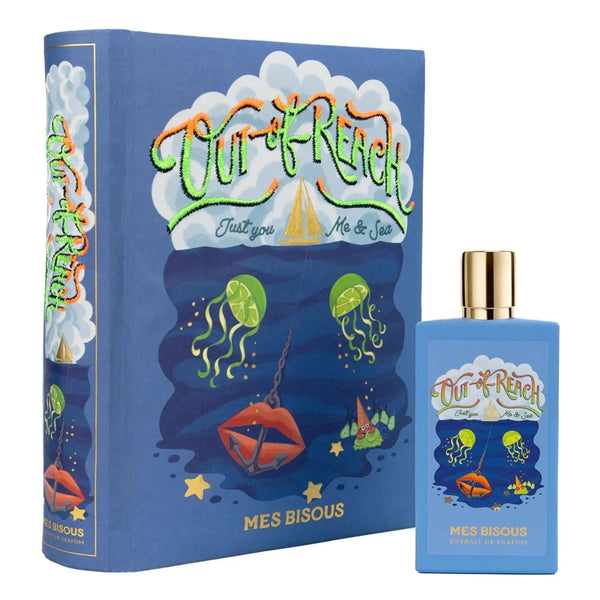 Out Of Reach Bisous Extrait from Mes Bisous by Pertinacia LLC, 3.4oz bottle with a sleek design and elegant label.