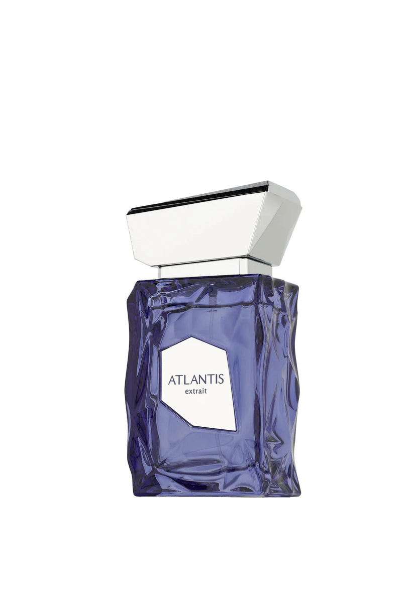 Pertinacia French Avenue Atlantis 3.4oz Extrait perfume bottle with elegant packaging and label on a white background.