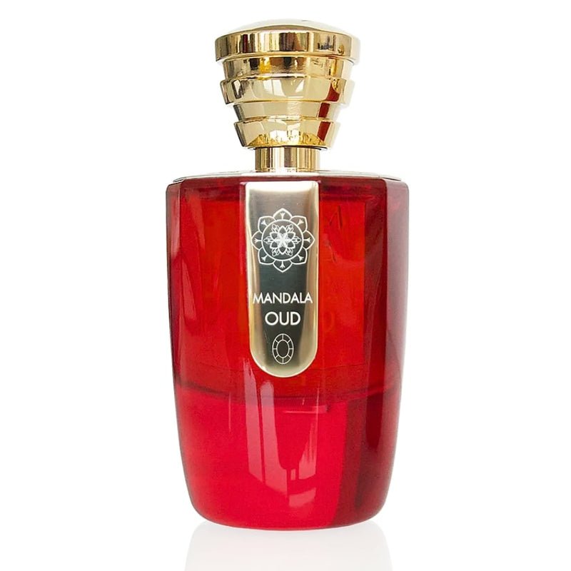 Mandala Oud Masque Milano 3.4 oz jar with intricate mandala design on the lid, showcasing luxurious hair masque packaging.