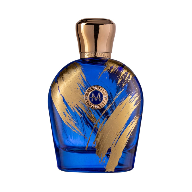 Majestic Blue Moresque physical perfume bottle from Online Warehouse with a sleek, blue design and elegant packaging.
