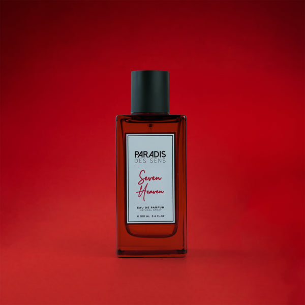 Seven Heaven Paradis des Sens perfume bottle by Pertinacia LLC, 3.4oz, with elegant packaging and floral design.