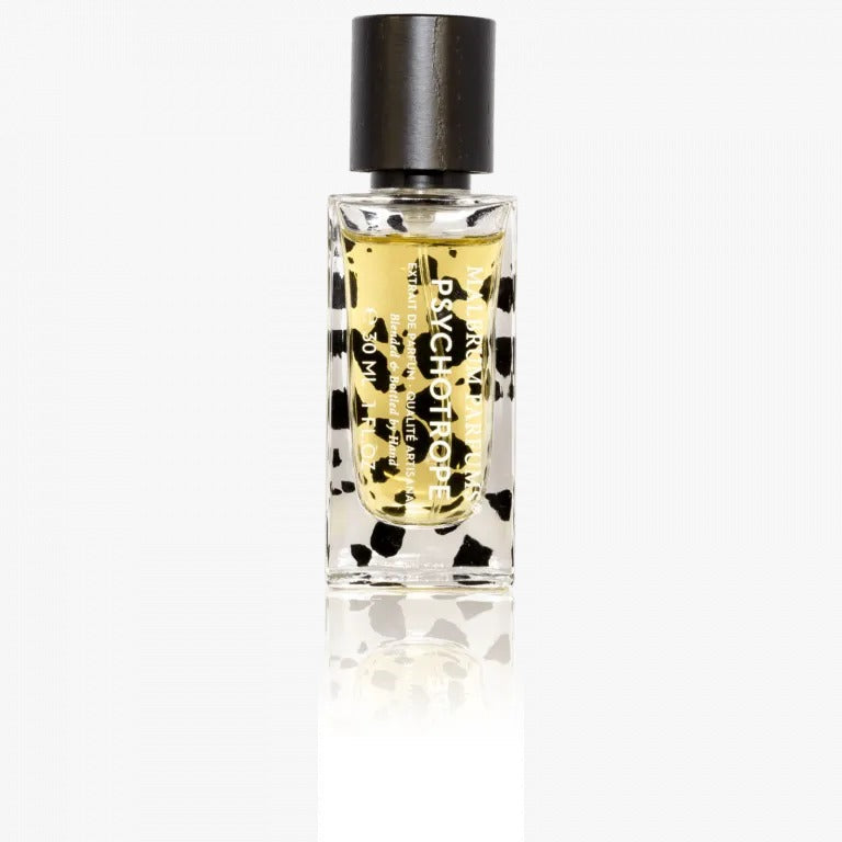 Psychotrope Malbrum Parfums 1 oz perfume bottle, elegant packaging, showcasing the artistic design of this fragrance for women.