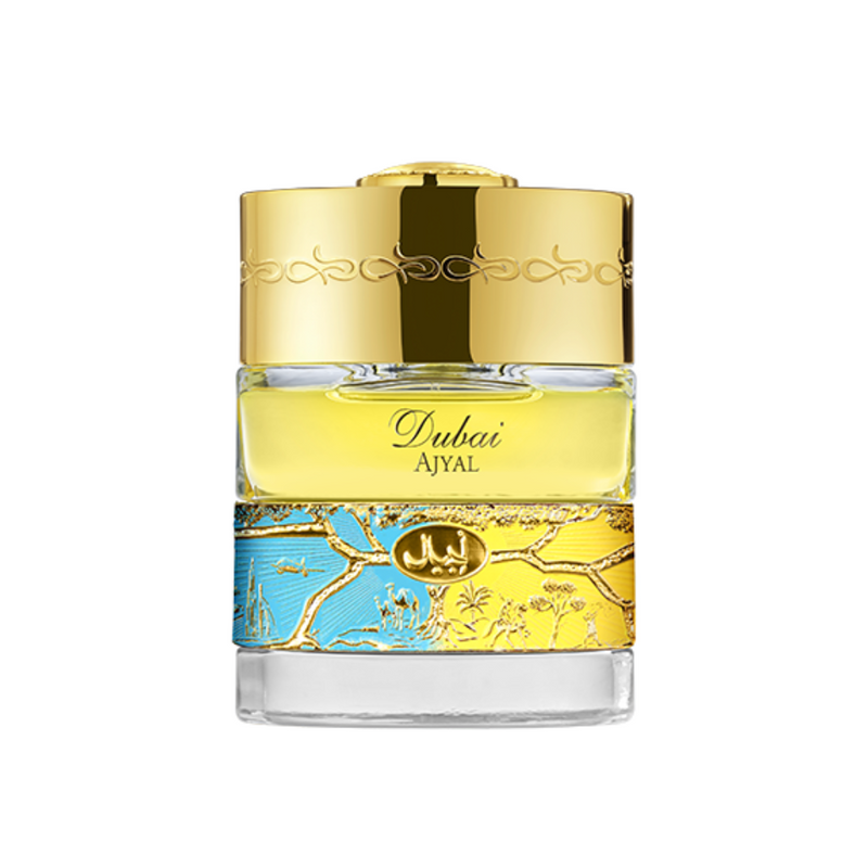Ajyal The Spirit of Dubai perfume bottle, 1.7 oz, with elegant design and Dubai-inspired branding.