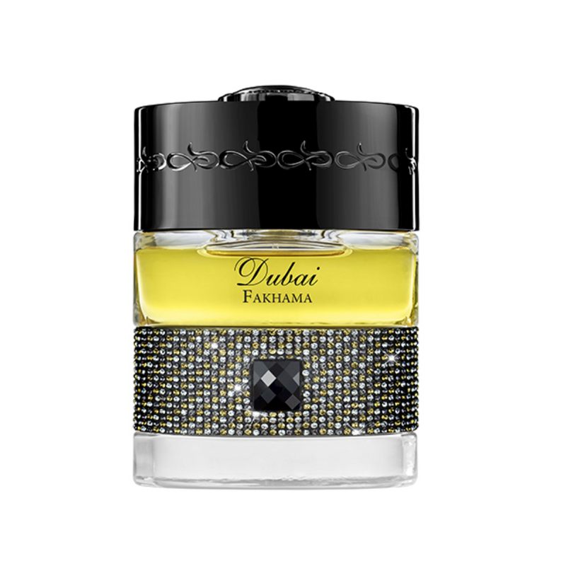 Fakhama The Spirit of Dubai 1.7 oz perfume bottle with elegant design, displayed against a plain background.