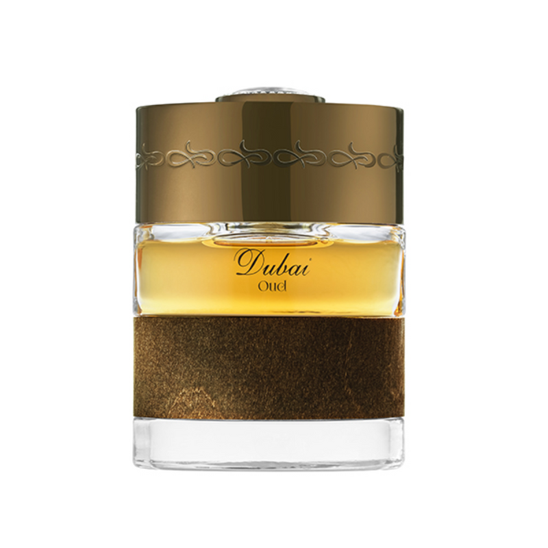 Oud The Spirit of Dubai 1.7 oz perfume bottle with intricate design, showcasing luxurious Middle Eastern fragrance packaging.