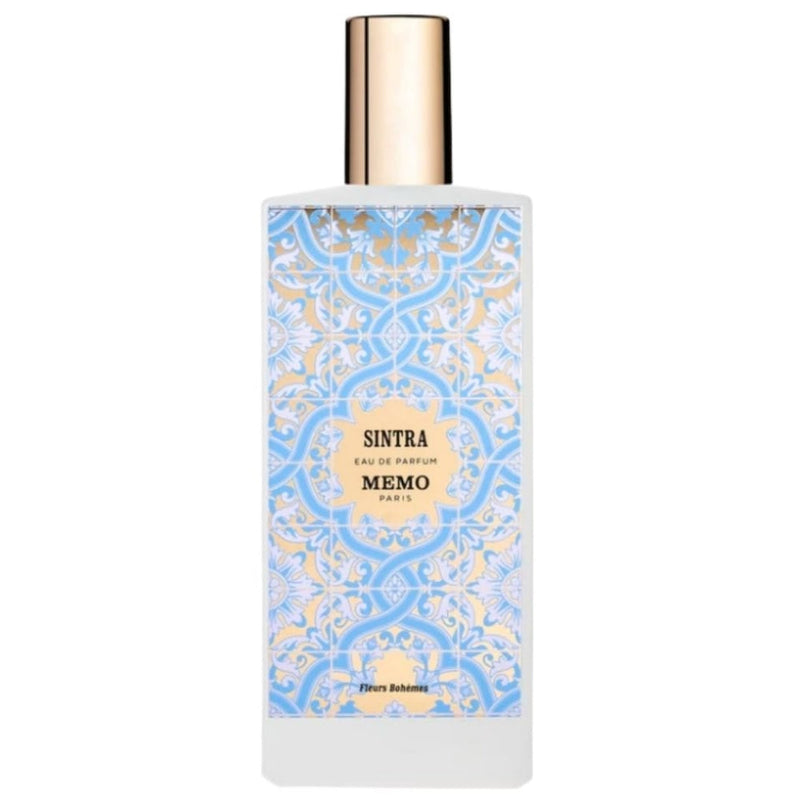 Sintra Memo Paris 2.5 oz bottle with black cap, displayed on white background, showcasing the product packaging.