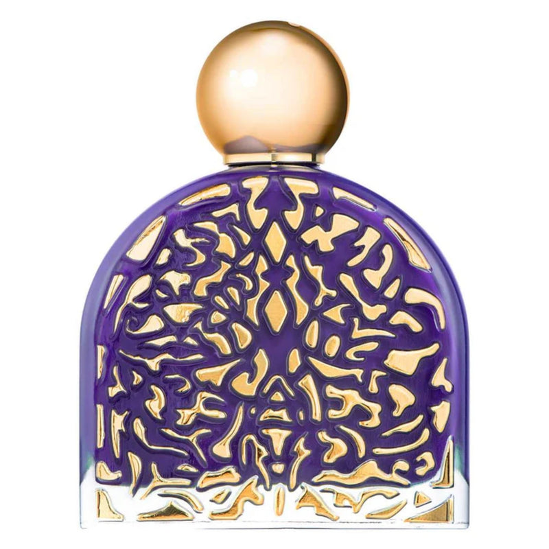 Purple Love M. Micallef perfume bottle with purple design, 3.4 oz size, displayed on a neutral background.