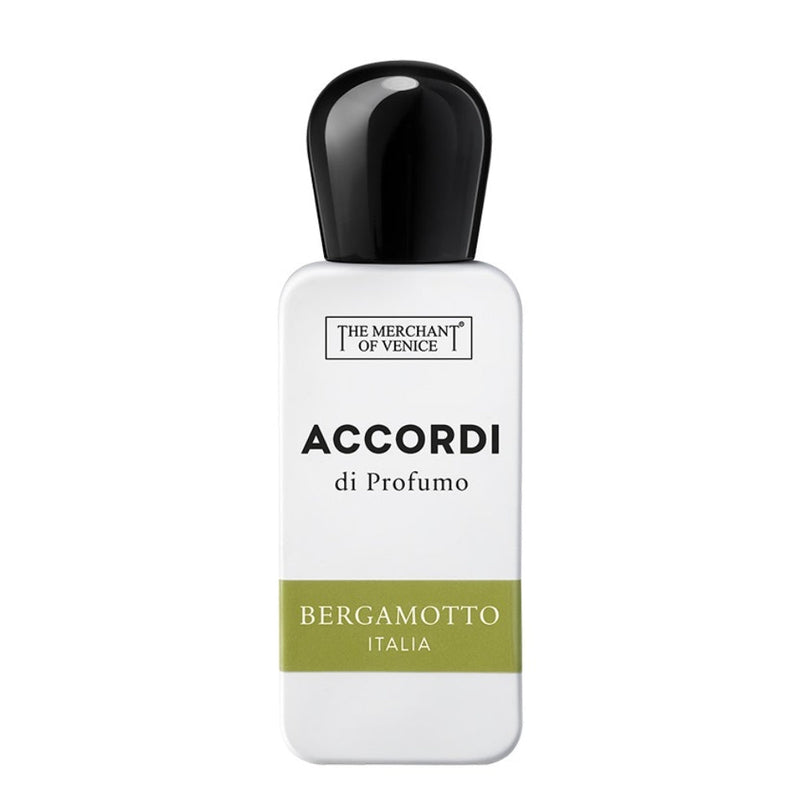 Bergamotto Italia by The Merchant Of Venice perfume cologne bottle, 1 oz, elegant glass with a sleek design