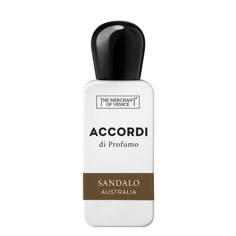Sandalo Australia perfume by The Merchant Of Venice in a 1 oz bottle, showcased with elegant packaging and fragrance details.